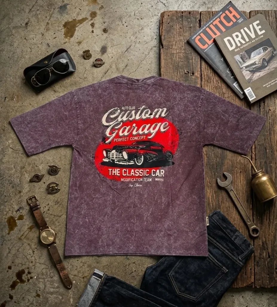 Custom Garage Vintage Acid Wash Tee - Image 2