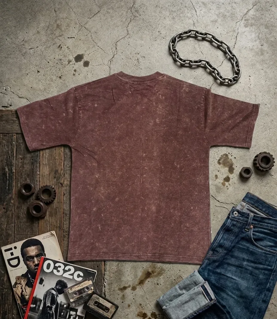 YE Vintage Acid Wash Tee Brown - Image 2