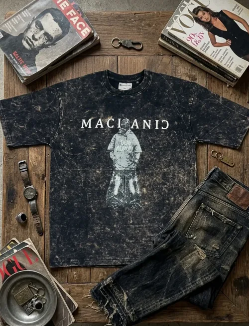 Macianid Acid Wash Tee Black